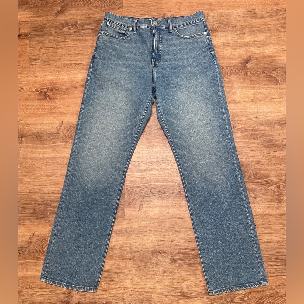 Madewell 90s Straight Jeans Blue 31T Tall Denim Grunge 1990s Style High Rise